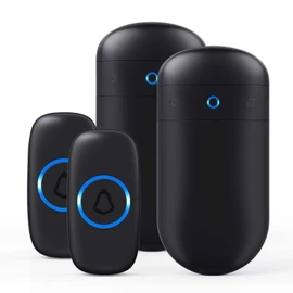 SECRUI Doorbell–Doorbell Wireless Kits for Front Door – Battery Operated Doorbell with 52 Chimes, Flash Lights, 5 Volume Levels – Waterproof Modern Doorbell (2 Push Buttons 2 Receivers)