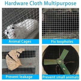 12in X 20ft Hardware Cloth 1/4 Inch, 23 Gauge, Hot-dip Galvanized After Welding, Chicken Wire Fence Garden Fencing Welded Wire Cloth Garden Fence Handicraft Making