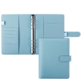 SKYDUE SKYDUE A5 Binder, A5 Ringbuch Kunstleder, Ringbuch A5 Nachfüllbar, Budget Binder A5, Notizbuch A5(Innenpapier Nicht Enthalten), Organizer A5 Für Büro Schule Und Reisearbeit(Blau)