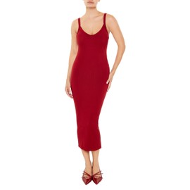 Forever 21 Women's Seamless Bodycon Cami Midi Dress, Burgundy