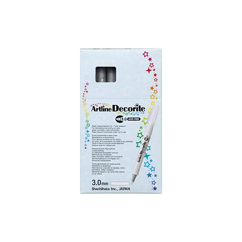 Artline 'Decorite' White Marker Pen 3.0mm for Card, Glass, Metal