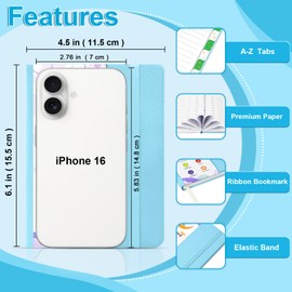 METEOROCK Password Keeper Book - Mini Password Book with Alphabetical Tabs, Password Books for Seniors, 4.5'' x 6.1'' Password Log Book, Idea for Record Account, Username and Password (Sky Blue)