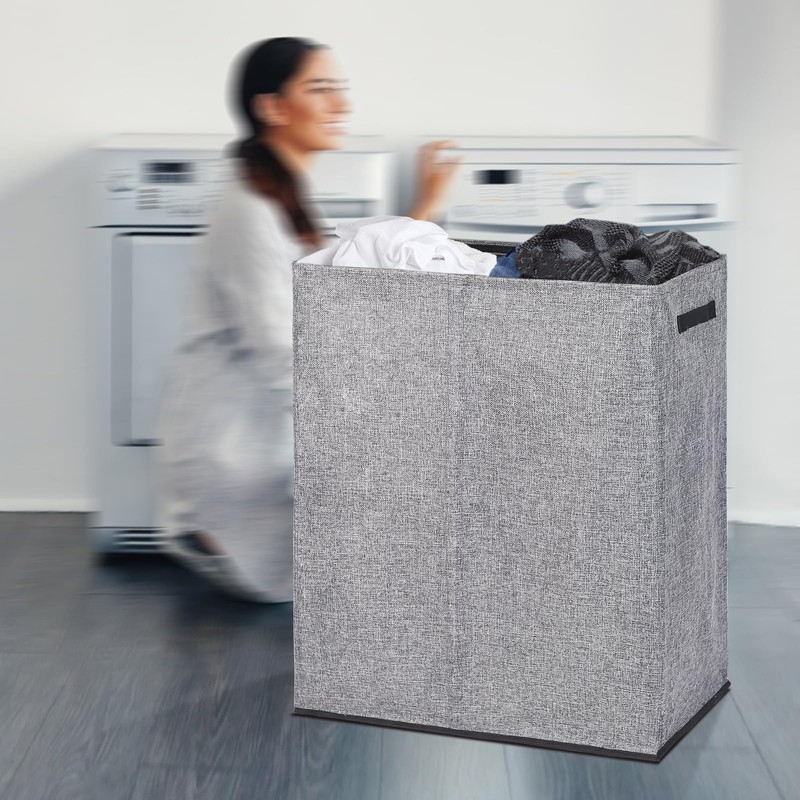 DOKEHOM 150L Double Laundry Basket with Lid and Removable Laundry