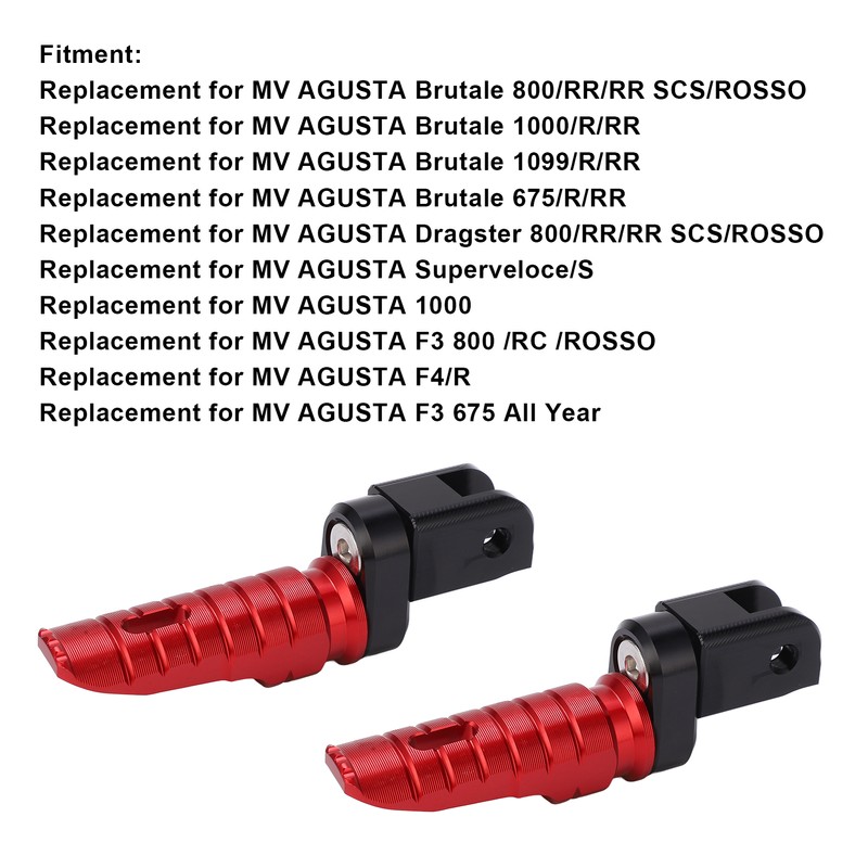Motorcycle Front Footrests Aluminium Alloy Anti Slip Replacement for MV