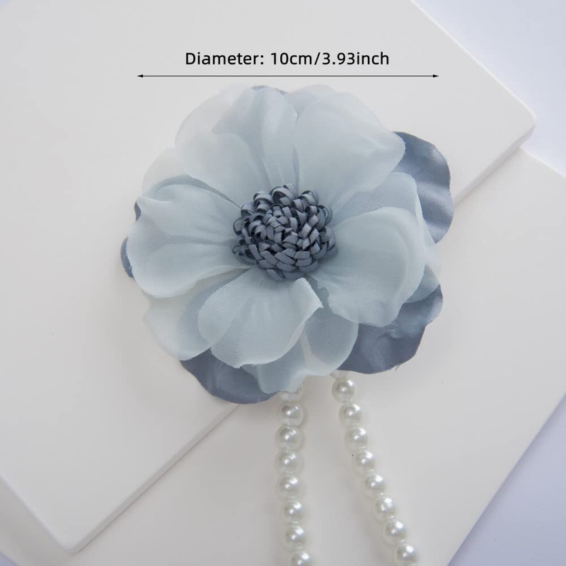 SUQ I OME 1 Pair of Curtain Tiebacks, Elegant Pearl