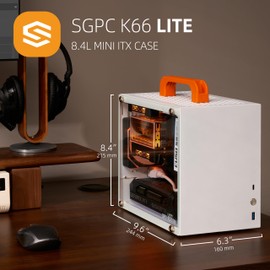 SGPC K66 lite Compact ITX Case (8.4L).With 3mm Tempered Glass Side Panel. Compatible with ITX motherboard and SFX power supply.