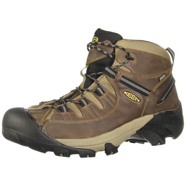 KEEN Men's Targhee 2 Mid Height Waterproof Hiking Boots, Shitake/Brindle, 12 Wide US