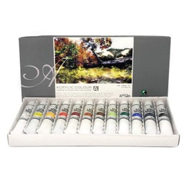 Marie's Acrylic Paint Set: 12 Colours in 12ml Tubes for Beginners, Students, and Adults
