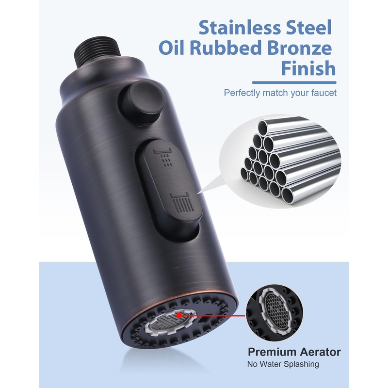 iVIGA Faucet Sprayer Head Replacement: Stainless Steel Oil Rubbed Bronze
