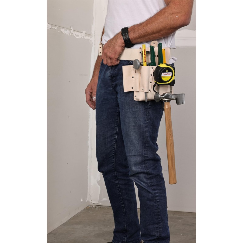 ToolPro 8 Pocket Top Grain Leather Drywall Pouch - Right