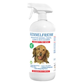 KennelFresh Cleaner and Deodorizer Concentrate 32 oz. |Works on Pet Crates, Runs, Floors and More | Odor Eliminator | Fly Control |Pet-Safe Cleaning Solution