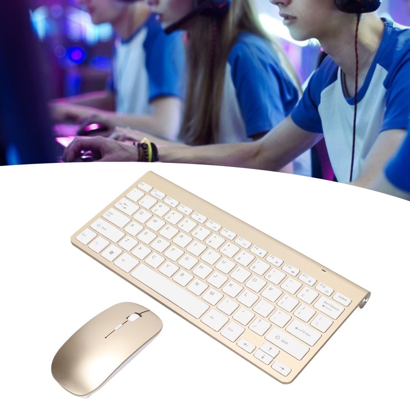 Keyboard Mouse Set 2.4G Wireless 78 Keys USB Thin Etched