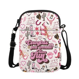 ENSIANTH Cowgirl Crossbody Bag Country Rodeo Gift Horse Rider Owners Gift Western Boots Gift Cowgirl Equestrian Gift (have fun CB)