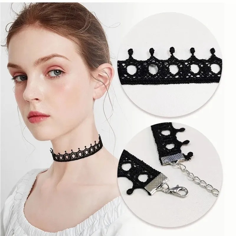 Gargantilla Choker Necklaces Color Lace, Accesorios Collar