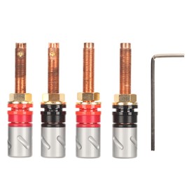 4pc Speaker Banana Plugs Connector Professional 4mm Pure Copper Heavy Duty Amplifier Banana Plug Socket