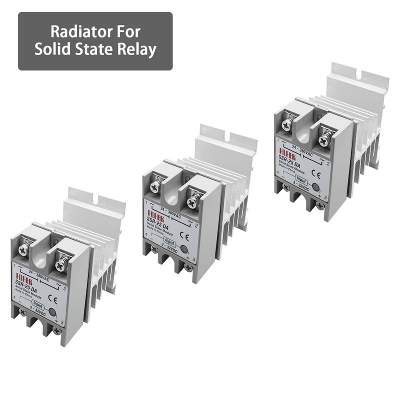 Aracombie Aluminum SSR Heat Sink, Solid State Relay Silver Radiator