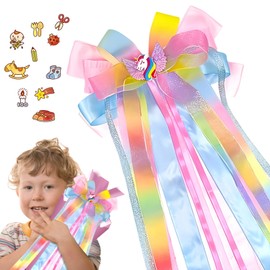 PceGan Schleife Schultüte Mädchen, Schultüte Schleife für Einschulung Mädchen, Zuckertüten Schleife 60cm X 20cm, Schultütenschleife für Schulanfang Deko und Haarschmuck