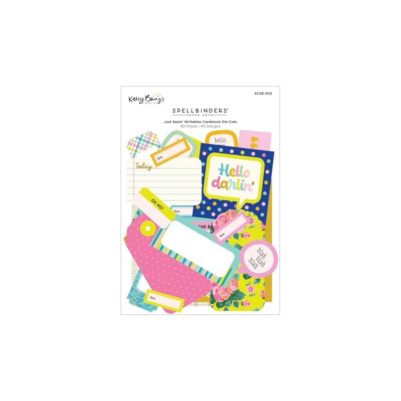Spellbinders Just Sayin' Writables Cardstock Die Cuts, Multicolor