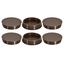 QUARKZMAN Pack of 6 45 mm (1-3/4 inch) Cover Caps for Drill Holes, Nylon Blanking Plugs, Cover Plugs, Brown, Round Snap Lock Holes for Drill Holes for Cabinets, Machines, Furniture