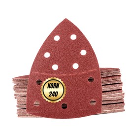 Velcro Prio Sanding Triangles, 50 Sheets, Grain 240, 105 x 152 mm, 11-Hole, Sanding Discs Set, for Multi-Sanders