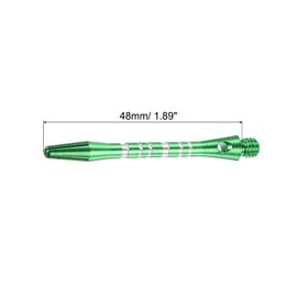 PATIKIL 45mm Aluminum Dart Shafts, Medium 2BA Thread Dart Stems Dart Accessories Throwing Fitting for Steel Tip - 9 Pack (Silver Tone, Green)