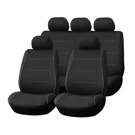 Sandfren Car Front Seat Covers Only, Waterproof Anti Slip Vehicles Low Back Piping Seat Protectors, Breathable Auto Interior Chair Protection Accessories, Universal for SUV, Truck, RV (Gray)