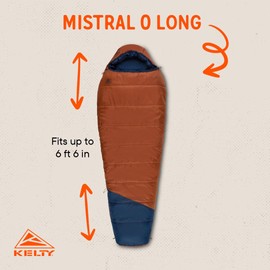 Kelty | Mistral 0° Degree Sleeping Bag, Long, 550 Down - Insulated Warmth for Cold Nights, All-Season Performance - Winter
