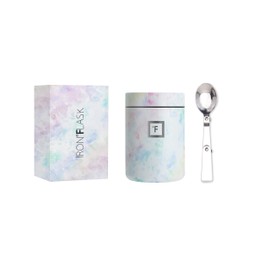 IRON °FLASK Jar for Hot Food & Soup - 16 Oz Insulated Food Jar with Foldable Spoon - Leak Proof, Stainless Steel, Storage, Canteen, Double Walled - 16 Oz - Pearl
