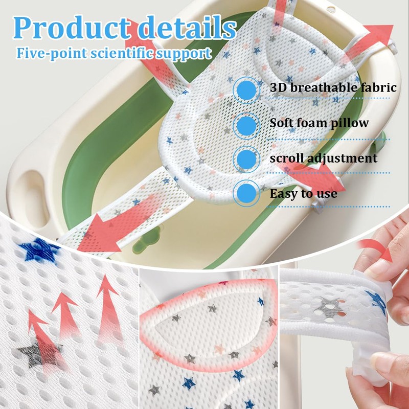 Newborn Bath Pillow, Bath Pillow for Newborns, Bath Net Seat