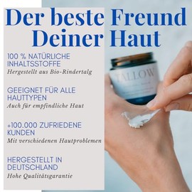 TALLOW ORIGINAL BALM LAVENDEL (120 ml) aus Deutschland,100% Bio Rindertalg Creme f√ºr Hautpflege, Bio Beef Tallow Skincare von grasgef√ºtterten Rindern vom Bodensee,100% nat√ºrliche Feuchtigkeitscreme