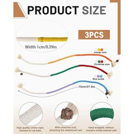 ZEXIJOW Cat Toy, Cat Teething Rope, Interactive Chew Rope, Cat Toy, Can Move Yourself, Catnip Toy for Cats Dental Care and Against Bad Breath