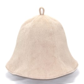 TeamOneDay Sauna Hat, Plain and Simple, 2-ply Towel Fabric, Women's, Men's, Everyday Use, Reversible, Washable, Sauna Goods, Gift, beige