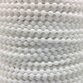 FQTANJU 10 Yards Roller and Roman Shade Blind Beaded Chain Cord，White Plastic Roller Blind Beaded Chain Repair，Roller Curtain Bead Rope,Blind Beaded Cord for Roller Blind Fitting