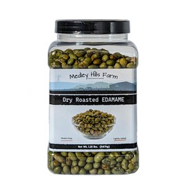 Dry Roasted Edamame by Medley hills farm 1.25 Lbs. in Reusable Container - edamame dry roasted and Lightly Salted - Healthy diet snacks - gluten-free
