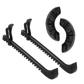 HMDZMR Ice Skate Guards Hockey Skate Guards Ice Skate Blade Covers Hockey Skate Blade Protector Ice Skating Accessories for Youth Adults (Black, Large)