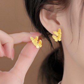 Elegant Gold Butterfly Earrings for Women Hypoallergenic Delicate Tiny Small Butterfly Stud Earrings Minimalist Dainty Dainty Earrings Cute Birthday Holiday Jewelry Gifts