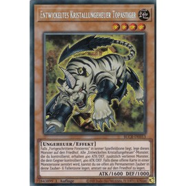 BLCR-DE013 - Developed Crystal Monster Topastiger - Secret Rare - German - 1st Edition - in Set with Ultrapro Toploader - Yugioh