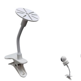 NVRTTRR Universal 1/4 Threaded Hole Baby Monitor Mount Bracket, Adjustable Gooseneck Arm Holder with Clip Baby Monitors. Adapter Plate with Base.(8.8in)