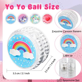 16 Pcs Light up Yo Yo for Kids LED Responsive Ball Plastic Unicorn Yoyo Pink Yoyo Rainbow Heart Yoyo for Beginner Kids Girls Gifts Birthday Christmas