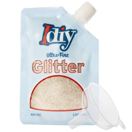 iDIY Ultra Fine Glitter Sunkissed Gold (100g, 3.5 oz) Extra Fine Glitter with Easy-Pour Spout Bag & Funnel for Resin, Slime, Tumblers, Ornaments, Holiday Arts & Crafts, DIY Decorations, Gifts & Cards