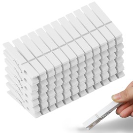 Phinus 72 Pcs Colorful Wooden Clothes Pins, 2.9 Inch White Colors Clothes Pins for Baby Shower Games, Hanging Clothes, Pictures, Photos, Classroom, Crafts, Decoration, Colorful Clothespins Heavy Duty