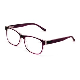 V.W.E. 3 Pairs Matte Translucent Classic Shape Reader - Spring Hinge Unisex Lightweight Comfortable Reading Glasses (3 Purple, 3.25)