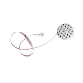 Allary 336 Retractable Tape Measure 60" in Multi-color Polka Dots on White Pattern (2 Tape Measures)