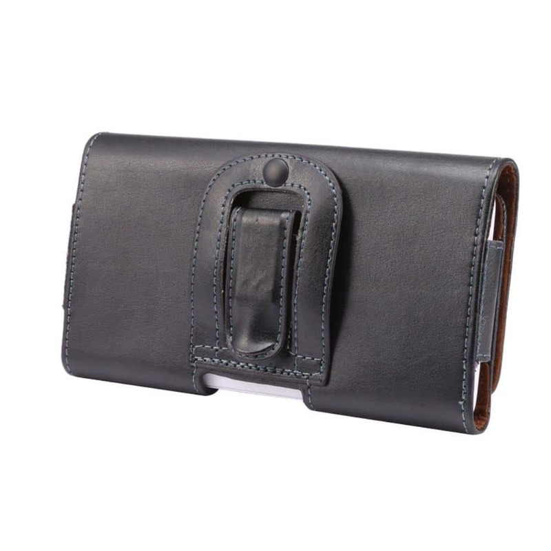 DFV mobile - Gürteltasche Echtleder Holster Etui mit Horizontalem Gürtelschlaufen