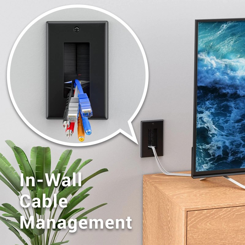 Iwillink Brush Wall Plate 5 Pack Cable Pass Through Insert