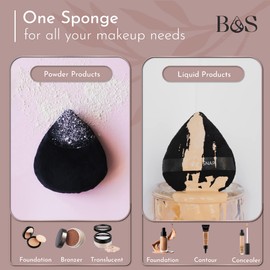 BLEND & SNAP Large Velour Triangle Makeup Puff for Smooth & Flawless Coverage – Blotting Sponge for Foundation & Concealer / Powder Press Pad – Precision Tip for Easy Application – Makeup Artist Essentials