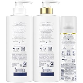 Dove Shampoo and Conditioner Set, Volume & Fullness + Advanced Dry Shampoo – Refresh & Revive Thin, Flat and Dry, Damaged Hair (3 Piece Set)