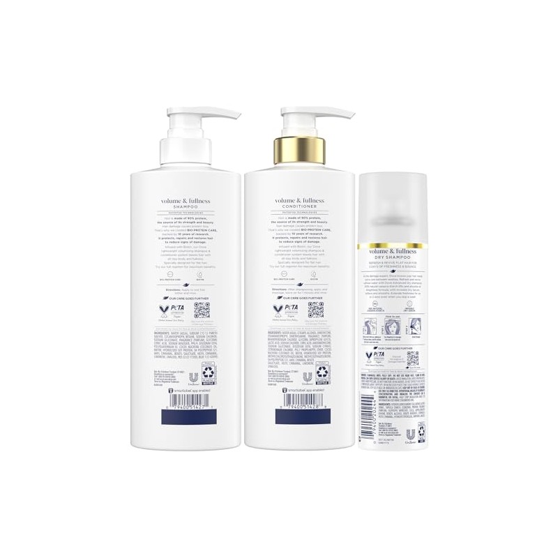 Dove Shampoo and Conditioner Set, Volume & Fullness + Advanced