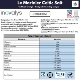 LE MARINIER CELTIC SALT Le Marinier Sal Marina Francesa Molida Fina, 8.81Oz — 0.6Lb (250G) Sal Marina Francesa Sin Refinar Rica En Minerales 100% Natu