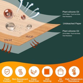 Heavy Duty Air Fryer Paper Liners Disposable, Non-Stick and Non-Leak Parchment Paper, AirFryer Disposable Liners for Air Fryer, Oven, Steamer Pot & Microwave (6.3" Square)